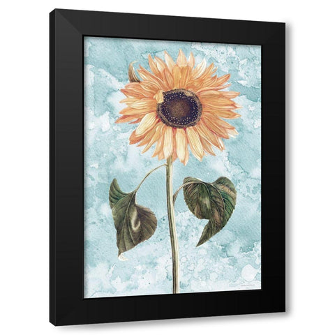 Vintage Sunflower Black Modern Wood Framed Art Print by Bluebird Barn