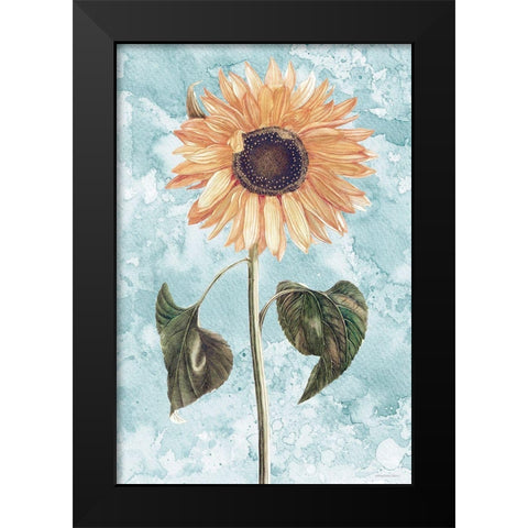 Vintage Sunflower Black Modern Wood Framed Art Print by Bluebird Barn