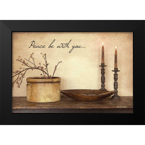 Peace Be With You Black Modern Wood Framed Art Print by Boyer, Susie