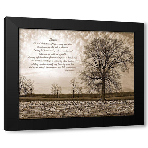 Choices Black Modern Wood Framed Art Print by Susie Boyer