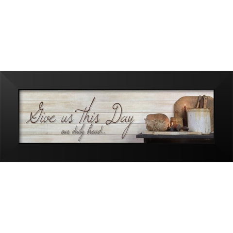 Give Us This Day Black Modern Wood Framed Art Print by Boyer, Susie