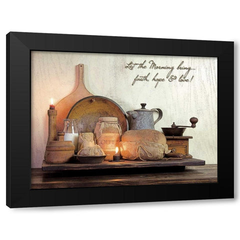Faith, Hope and Love Black Modern Wood Framed Art Print by Boyer, Susie