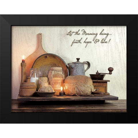 Faith, Hope and Love Black Modern Wood Framed Art Print by Boyer, Susie