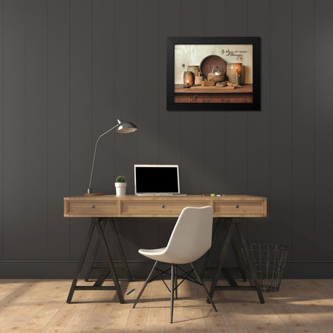 By Grace Black Modern Wood Framed Art Print by Boyer, Susie