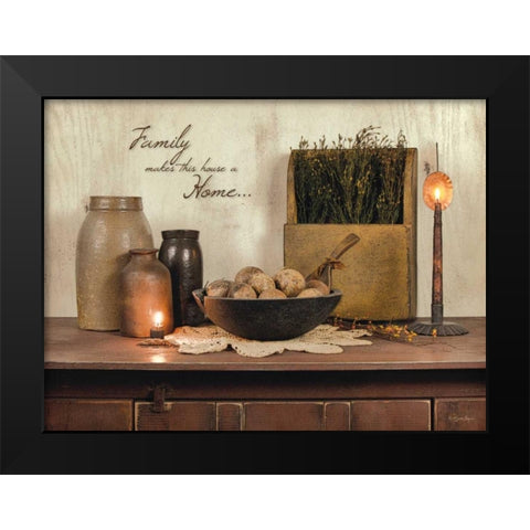 Family Makes This House a Home Black Modern Wood Framed Art Print by Boyer, Susie