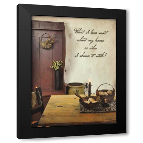 What I Love Most Black Modern Wood Framed Art Print by Boyer, Susie