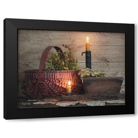 The Red Basket Black Modern Wood Framed Art Print by Boyer, Susie