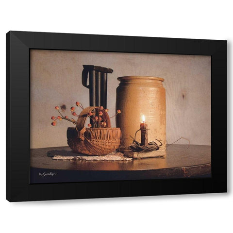 Bittersweet Basket Black Modern Wood Framed Art Print by Boyer, Susie