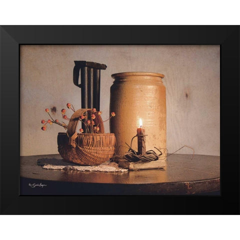 Bittersweet Basket Black Modern Wood Framed Art Print by Boyer, Susie