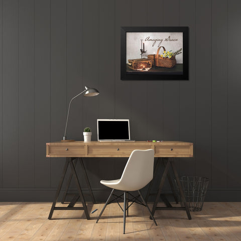 Amazing Grace Black Modern Wood Framed Art Print by Boyer, Susie
