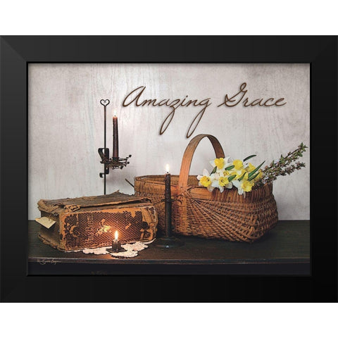 Amazing Grace Black Modern Wood Framed Art Print by Boyer, Susie