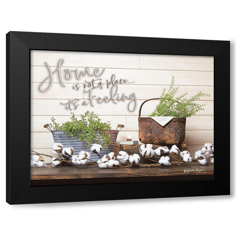 Home is Not a Place Black Modern Wood Framed Art Print by Boyer, Susie