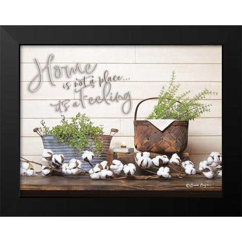 Home is Not a Place Black Modern Wood Framed Art Print by Boyer, Susie