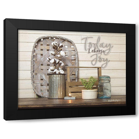 Today I Choose Joy Black Modern Wood Framed Art Print by Boyer, Susie
