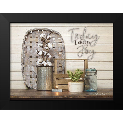 Today I Choose Joy Black Modern Wood Framed Art Print by Boyer, Susie