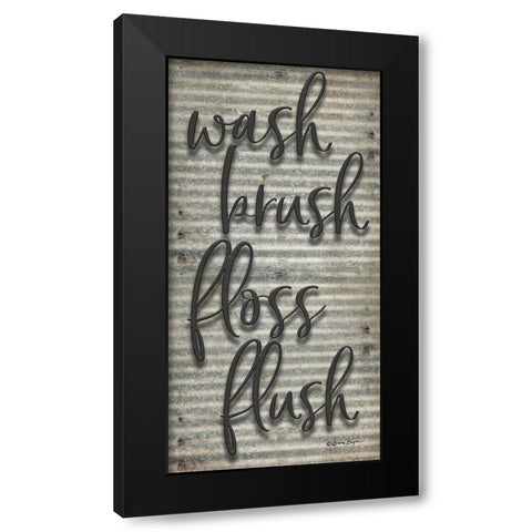 Wash Brush Floss Flush Black Modern Wood Framed Art Print by Boyer, Susie