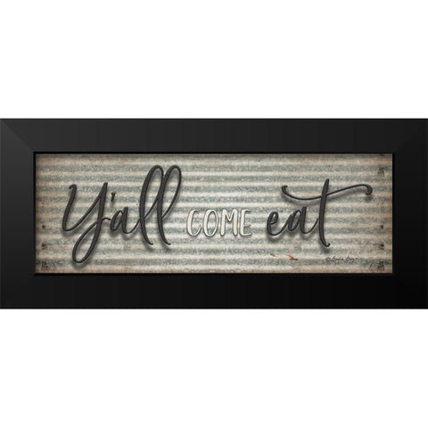 Yall Come Eat Black Modern Wood Framed Art Print by Boyer, Susie