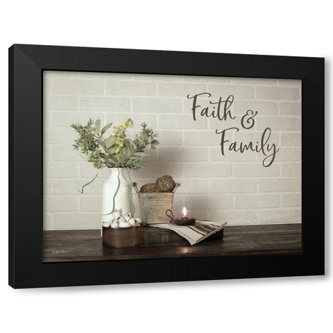 Faith and Family Black Modern Wood Framed Art Print by Boyer, Susie