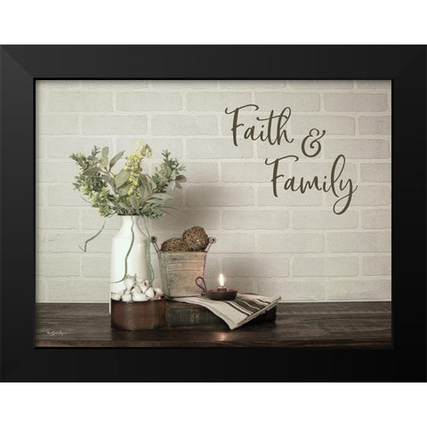Faith and Family Black Modern Wood Framed Art Print by Boyer, Susie