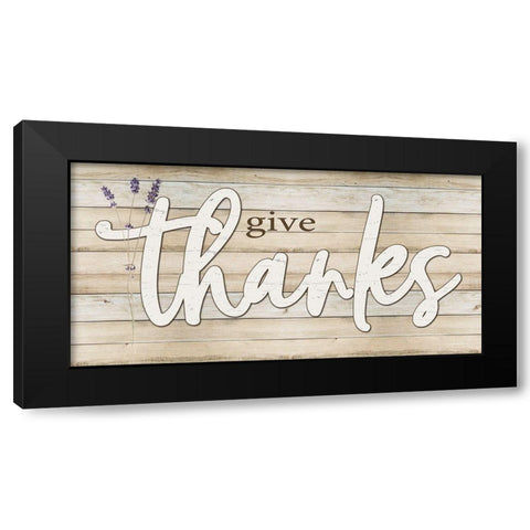 Give Thanks Black Modern Wood Framed Art Print with Double Matting by Boyer, Susie