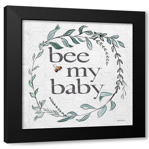 Bee My Baby Black Modern Wood Framed Art Print by Boyer, Susie