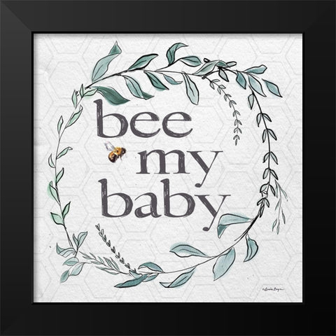 Bee My Baby Black Modern Wood Framed Art Print by Boyer, Susie