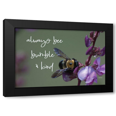 Always Bee Bumble And Kind Black Modern Wood Framed Art Print with Double Matting by Boyer, Susie