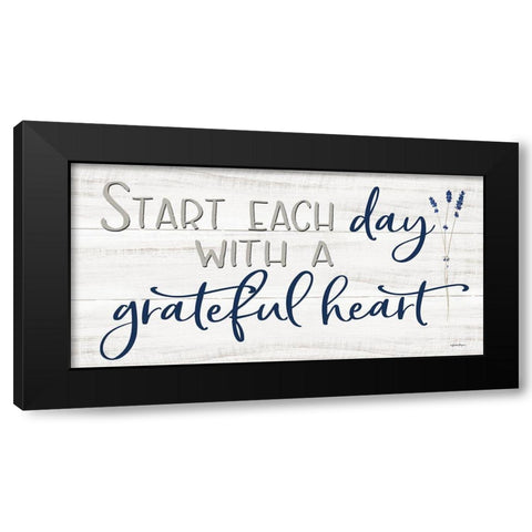 Grateful Heart Black Modern Wood Framed Art Print by Boyer, Susie