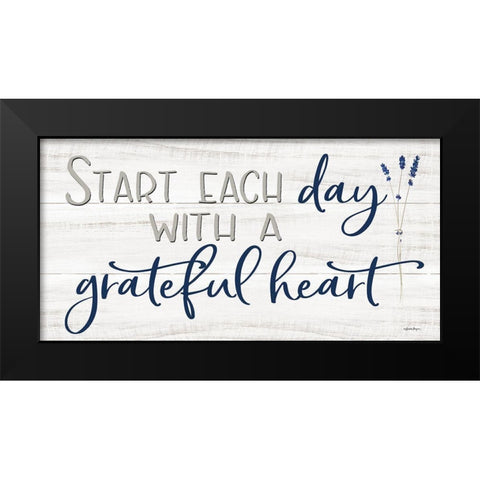 Grateful Heart Black Modern Wood Framed Art Print by Boyer, Susie