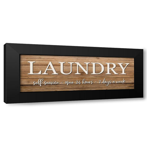 LAUNDRY Black Modern Wood Framed Art Print with Double Matting by Boyer, Susie