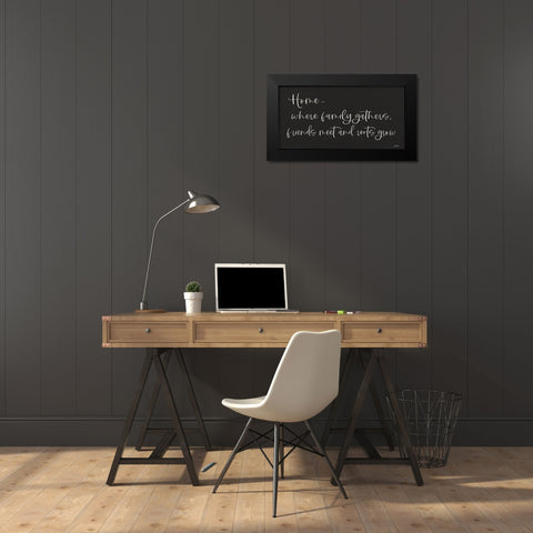 Home - Where Family Gathers Black Modern Wood Framed Art Print by Boyer, Susie