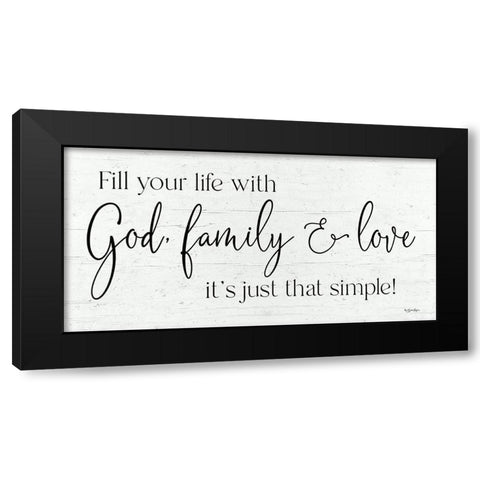 God - Family And Love Black Modern Wood Framed Art Print by Boyer, Susie