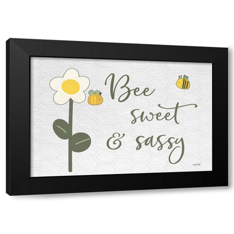 Bee Sweet And Sassy Black Modern Wood Framed Art Print with Double Matting by Boyer, Susie