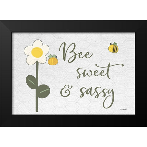 Bee Sweet And Sassy Black Modern Wood Framed Art Print by Boyer, Susie