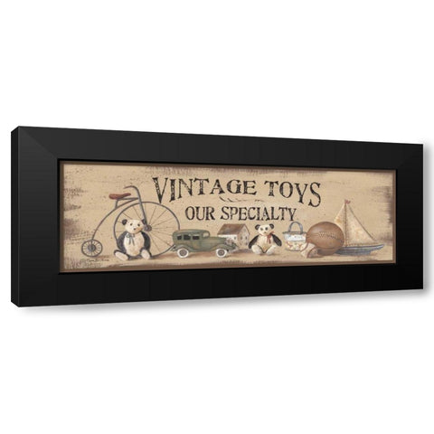 Antique Toys Black Modern Wood Framed Art Print by Britton, Pam