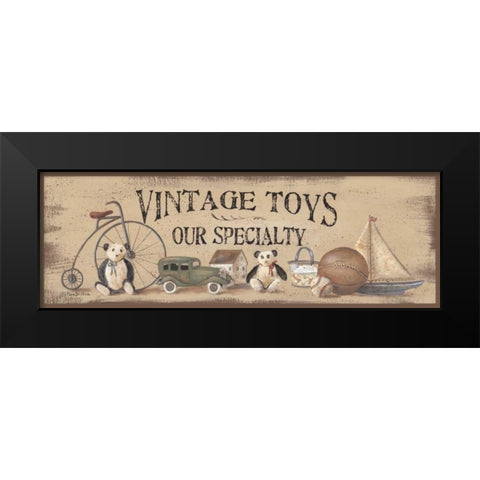 Antique Toys Black Modern Wood Framed Art Print by Britton, Pam