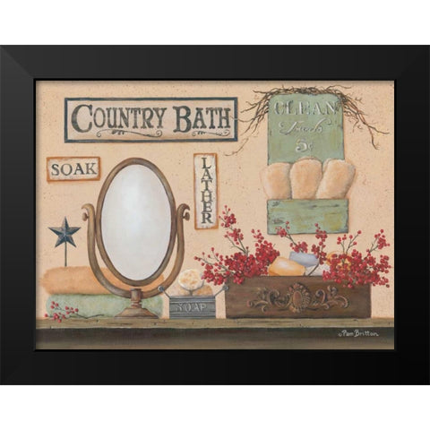 Country Bath Black Modern Wood Framed Art Print by Britton, Pam