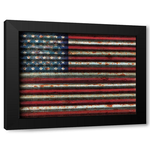 American Flag Black Modern Wood Framed Art Print by Jacobs, Cindy