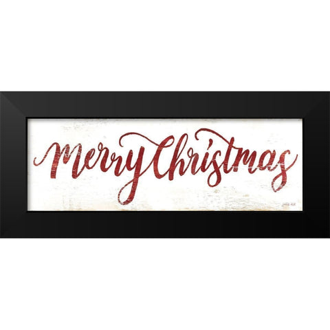 Merry Christmas Black Modern Wood Framed Art Print by Jacobs, Cindy