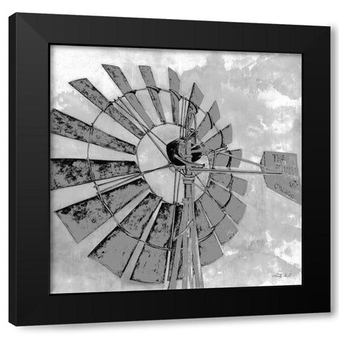 Windmill    Black Modern Wood Framed Art Print with Double Matting by Jacobs, Cindy