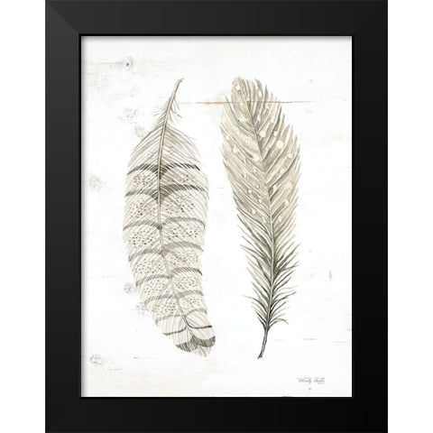 Feather I Black Modern Wood Framed Art Print by Jacobs, Cindy