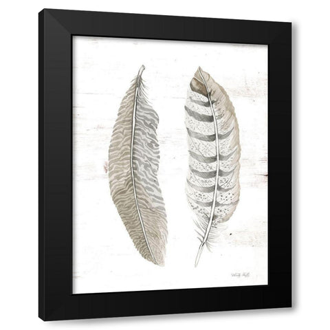Feather II Black Modern Wood Framed Art Print by Jacobs, Cindy