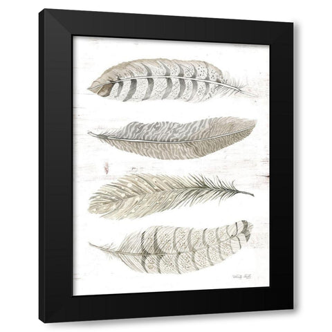 Feather Quad Black Modern Wood Framed Art Print by Jacobs, Cindy