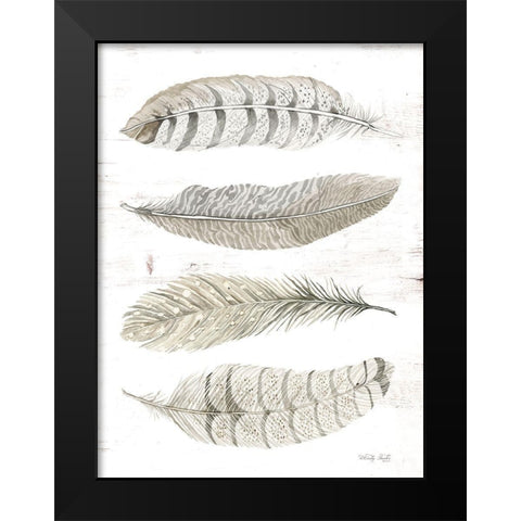 Feather Quad Black Modern Wood Framed Art Print by Jacobs, Cindy
