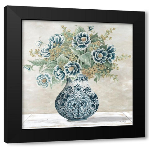Feeling Blue I Black Modern Wood Framed Art Print with Double Matting by Jacobs, Cindy