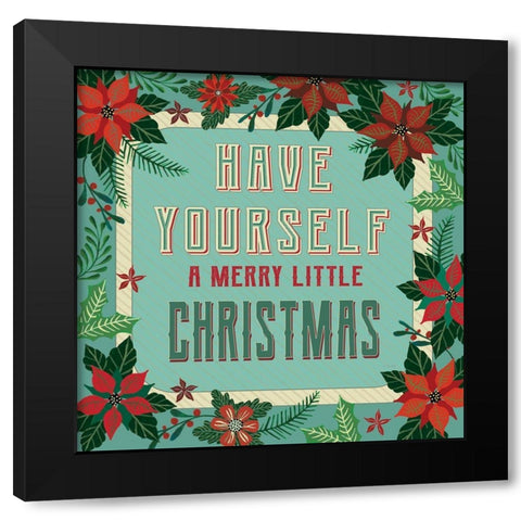 Nostalgic Merry Little Christmas Black Modern Wood Framed Art Print by Jacobs, Cindy