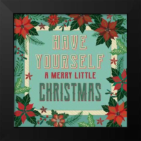 Nostalgic Merry Little Christmas Black Modern Wood Framed Art Print by Jacobs, Cindy