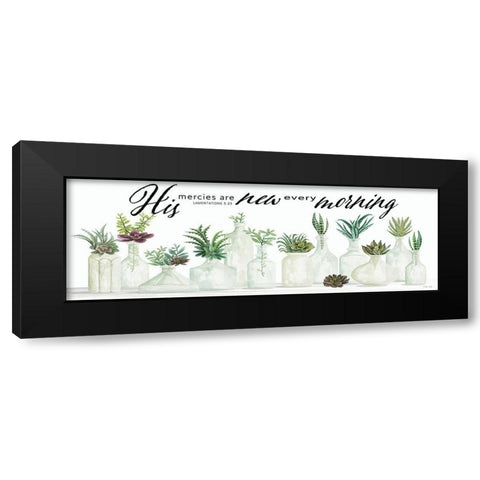 His Mercies are New Every Morning Black Modern Wood Framed Art Print by Jacobs, Cindy