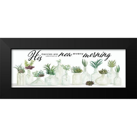 His Mercies are New Every Morning Black Modern Wood Framed Art Print by Jacobs, Cindy