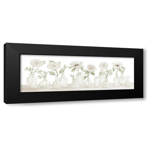 Pretty Posies in a Row Black Modern Wood Framed Art Print with Double Matting by Jacobs, Cindy